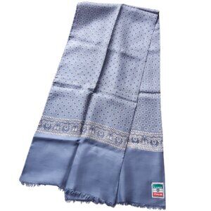 Kleinod Italia 100% Silk Vintage Scarf 48 x 10" Light Blue